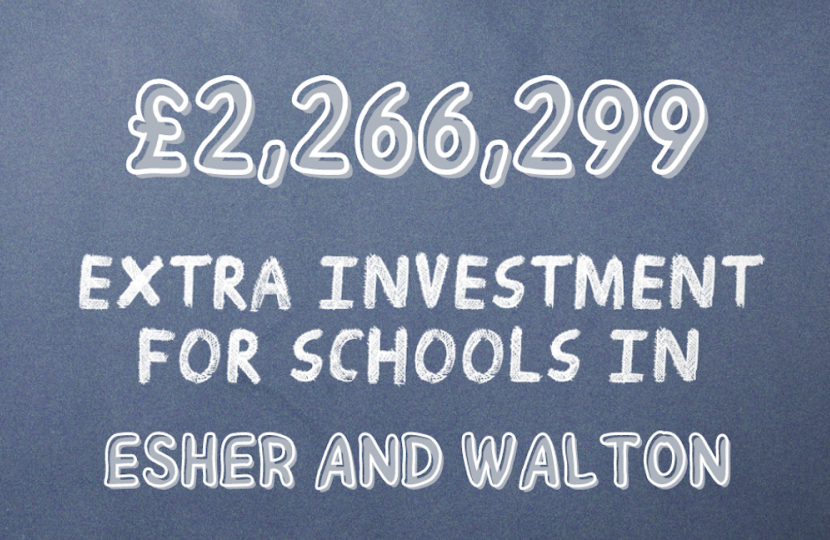 £2,266,299 Extra Investment for Schools